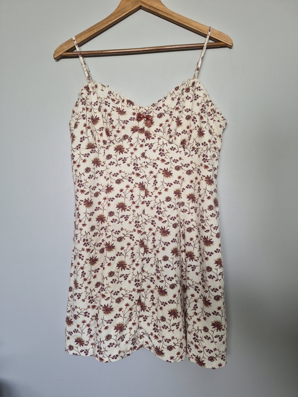 Trixxi Cream Mini Dress with Rust Floral Print